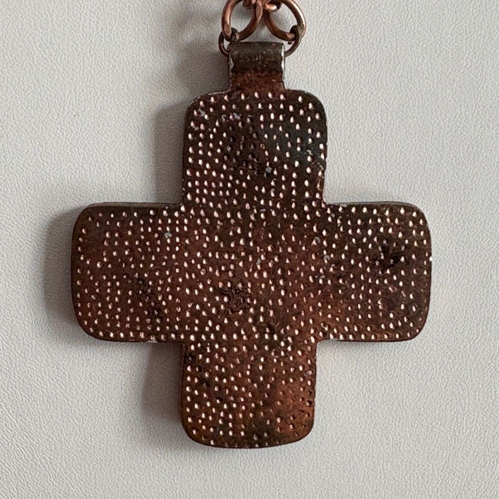 Copper Decorative Cross Necklace - Picture 4 of 10